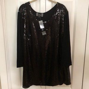Sequined tunic top